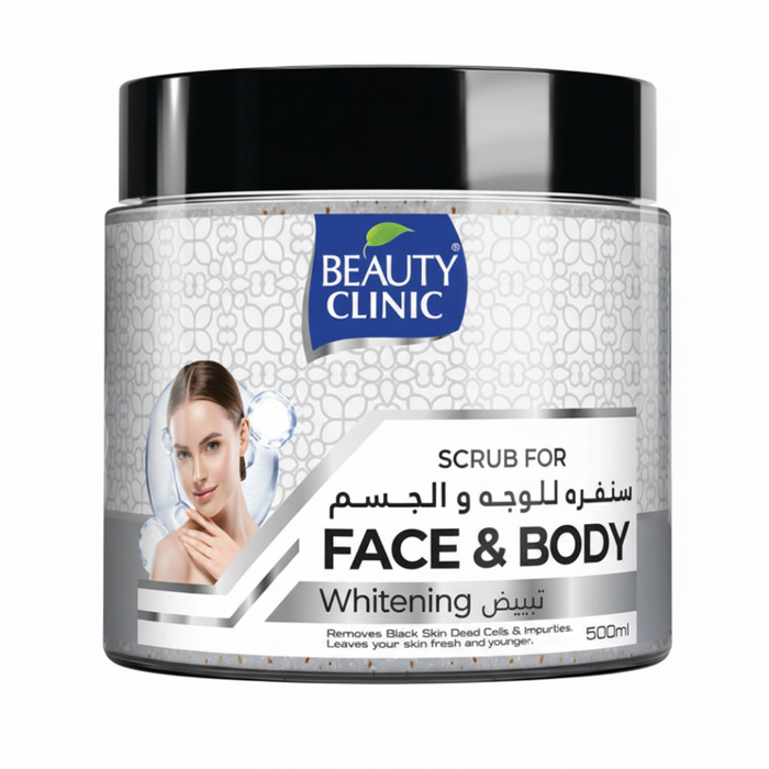 Beauty Clinic Whitening Face & Body Scrub 500ml | Bright Glow Exfoliating Scrub