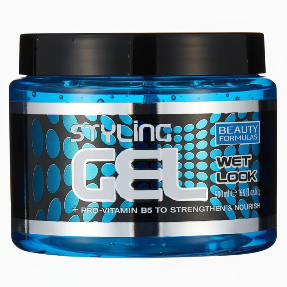 Beauty Formula styling gel wet look 500ml strong hold glossy shine hair gel for wet hairstyle effect