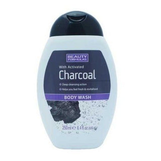 Beauty Formulas activated charcoal body wash 250ml deep cleansing shower gel for fresh smooth skin
