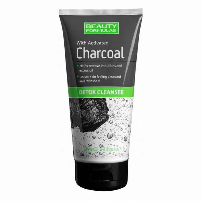 Beauty Formulas activated charcoal detox cleanser 150ml deep cleansing face wash for clear fresh skin