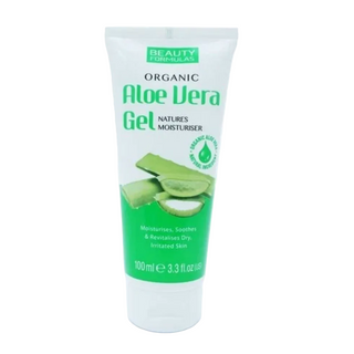 Beauty Formulas aloe vera gel 100ml natural moisturiser soothing skin care gel for soft hydrated skin