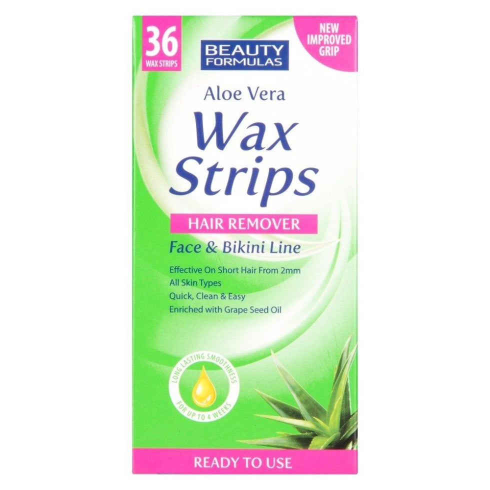 beauty formulas aloe vera wax strips hair remover soothing smooth skin hair removal strips