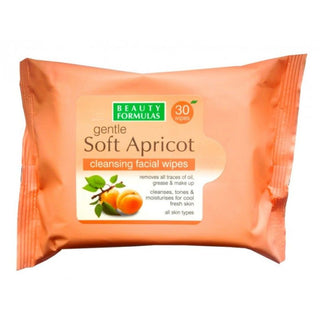 Beauty Formulas gentle soft apricot cleansing facial wipes 30 makeup remover wipes for smooth fresh skin