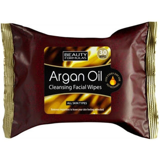 Beauty Formulas argan oil cleansing facial wipes 30 gentle makeup remover wipes for soft hydrated skin