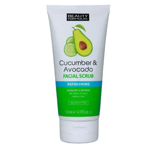 Beauty Formulas cucumber avocado facial scrub 150ml gentle exfoliating face scrub for smooth soft glowing skin
