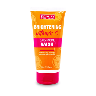 beauty formulas vitamin c facial wash 150ml for brightening and daily skin cleansing