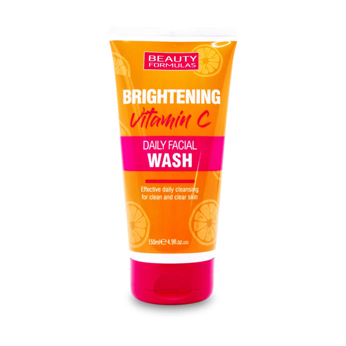 beauty formulas vitamin c facial wash 150ml for brightening and daily skin cleansing