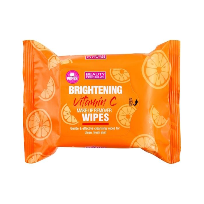 beauty formulas vitamin c wipes 25ct for makeup removal brightening and cleansing