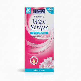 beauty formulas vitamin e wax strips 20pcs for smooth hair removal legs and body