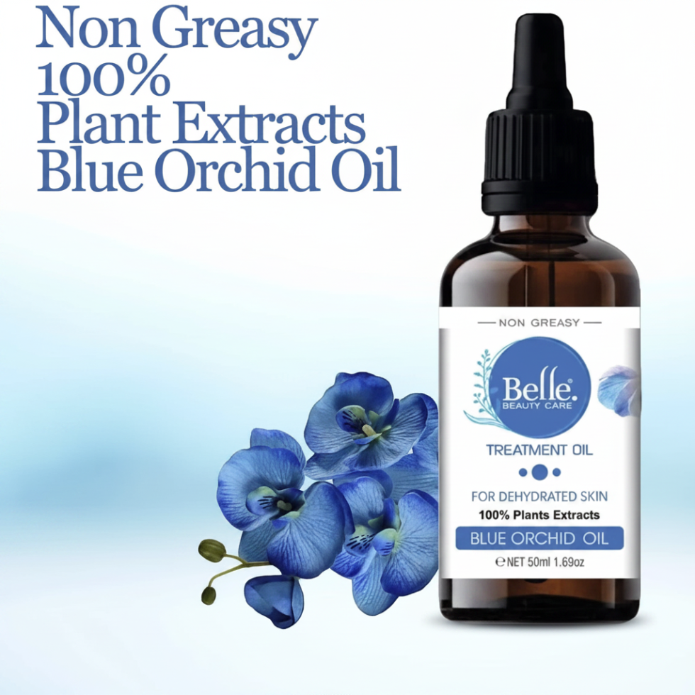 belle beauty care blue orchid oil 50ml hydrating skin revitalizing face oil glow moisturizing treatment