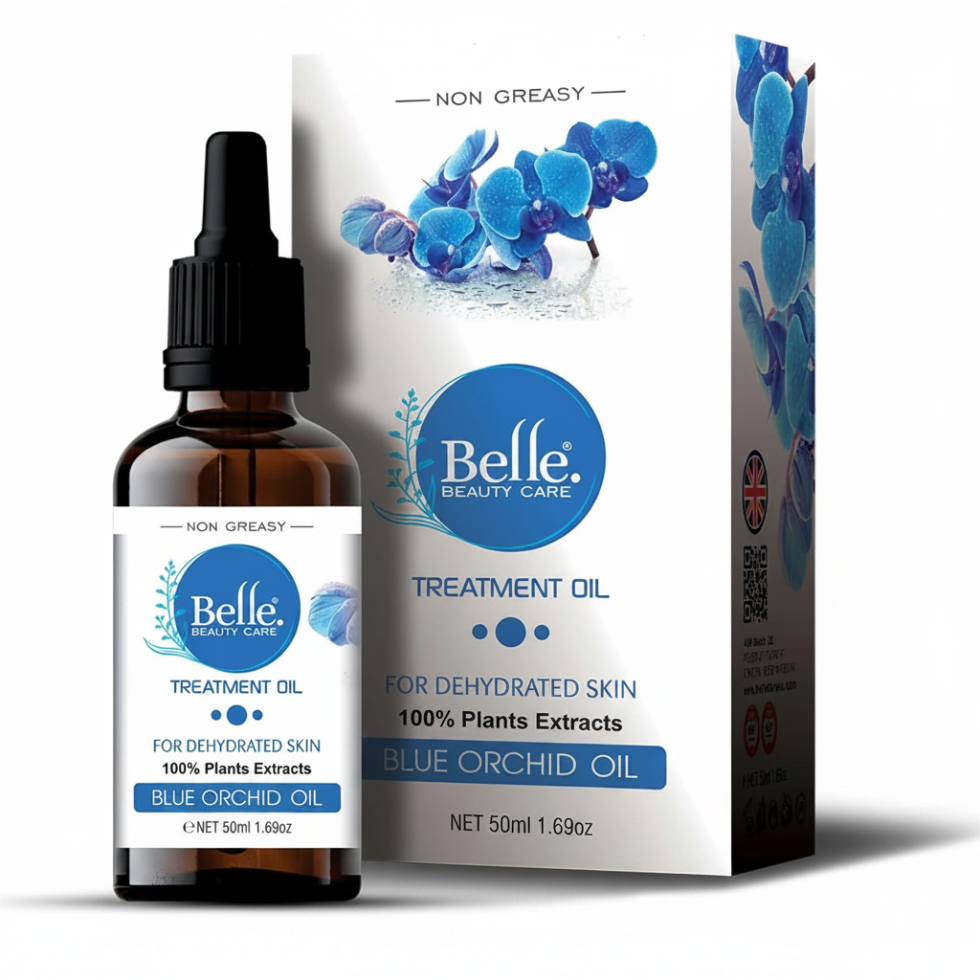 belle beauty care blue orchid oil 50ml hydrating skin revitalizing face oil glow moisturizing treatment