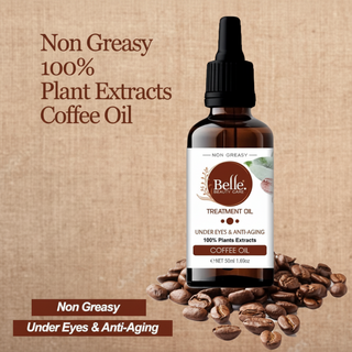 belle beauty care coffee oil 50ml under eye anti aging dark circle puffiness treatment eye care oil