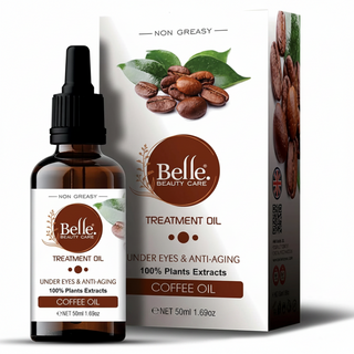 belle beauty care coffee oil 50ml under eye anti aging dark circle puffiness treatment eye care oil