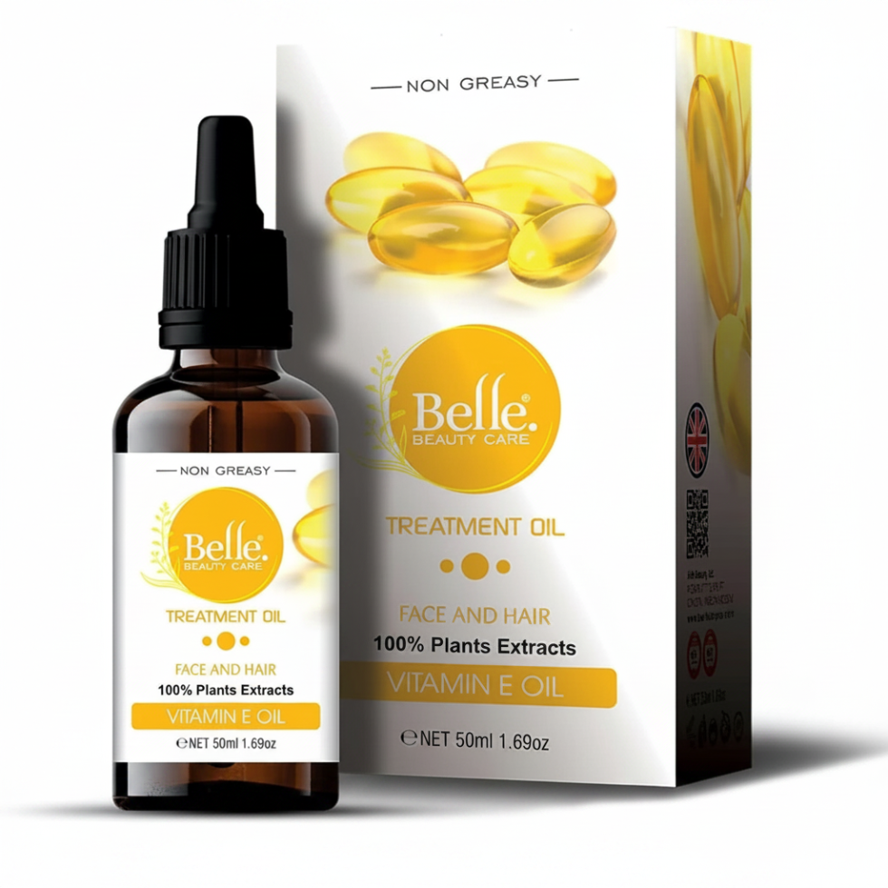 belle beauty care vitamin e oil 50ml hydrating skin repair treatment moisturizing face and body oil