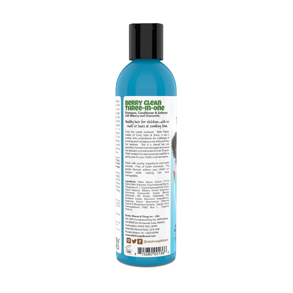 taliah waajid berry clean 3 in 1 kids shampoo gentle cleanser soft hair 236ml