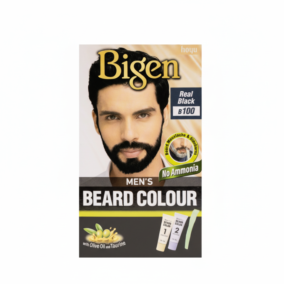 bigen men beard colour b100 real black grey coverage beard dye for men natural looking long lasting facial hair color