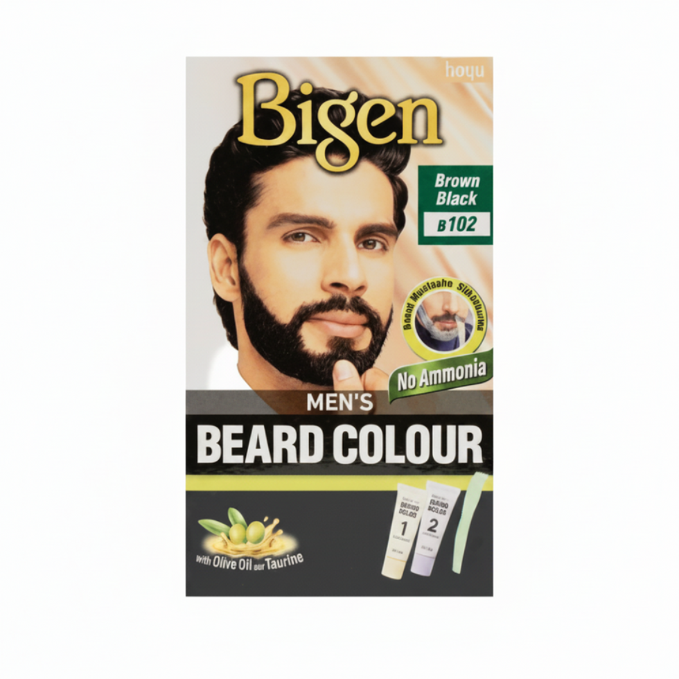 bigen men beard colour b102 brown black grey coverage beard dye for men natural warm brown facial hair color long lasting grooming product