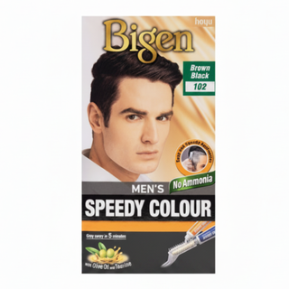 bigen men speedy color 102 brown black 5 minute ammonia free hair dye for fast grey coverage natural looking long lasting hair color product