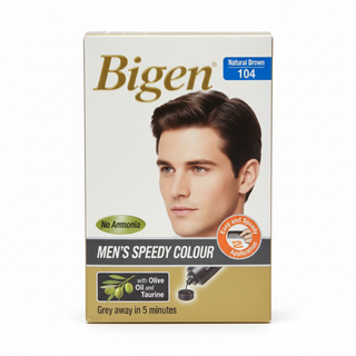 bigen men speedy color 104 natural brown 5 minute ammonia free hair dye for fast grey coverage natural looking long lasting hair color product