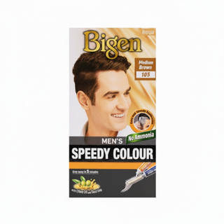 bigen men speedy color 105 medium brown 5 minute ammonia free hair dye for fast grey coverage natural looking long lasting hair color product