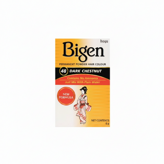 bigen permanent powder hair colour 48 dark chestnut ammonia free water activated powder dye for grey coverage deep chestnut brown long lasting hair color
