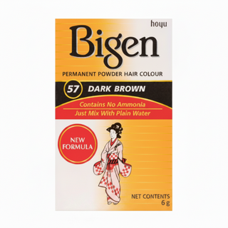 bigen permanent powder hair colour 57 dark brown ammonia free water activated powder dye for grey coverage natural dark brown long lasting hair color