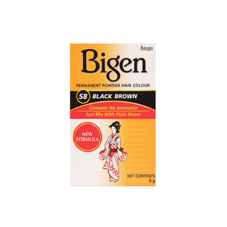 bigen permanent powder hair colour 58 black brown ammonia free water activated powder dye for grey coverage deep black brown long lasting hair color