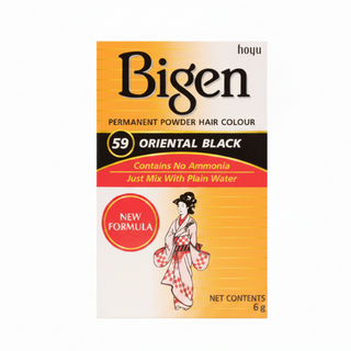 bigen permanent powder hair colour 59 oriental black ammonia free water activated powder dye for grey coverage natural soft black long lasting hair color
