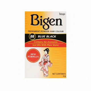 bigen permanent powder hair colour 88 blue black ammonia free water activated powder dye for grey coverage cool blue black long lasting hair color