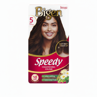 bigen speedy conditioning colour 5 deep chestnut ammonia free hair dye for grey coverage conditioning rich deep chestnut natural shiny hair color
