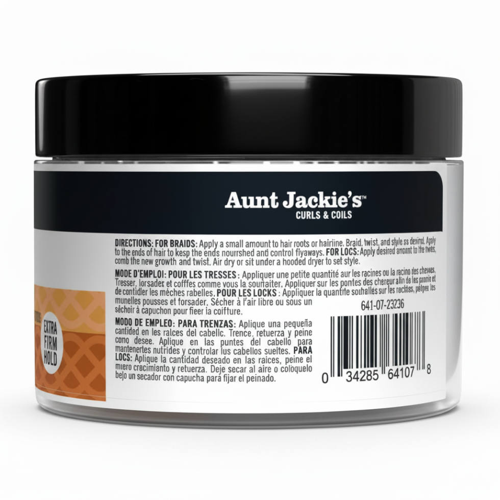aunt jackies hold tight braid twist gel 213g extra firm hold frizz control shine styling gel braids twists