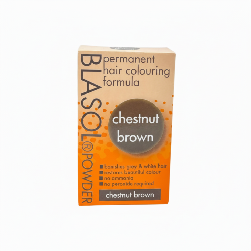 blasol chestnut brown powder hair color ammonia free gray coverage dye product