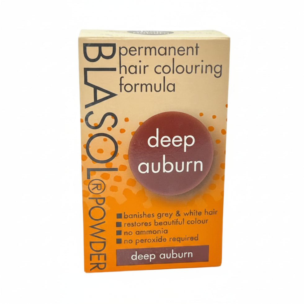 blasol deep auburn powder hair color ammonia free gray coverage dye product
