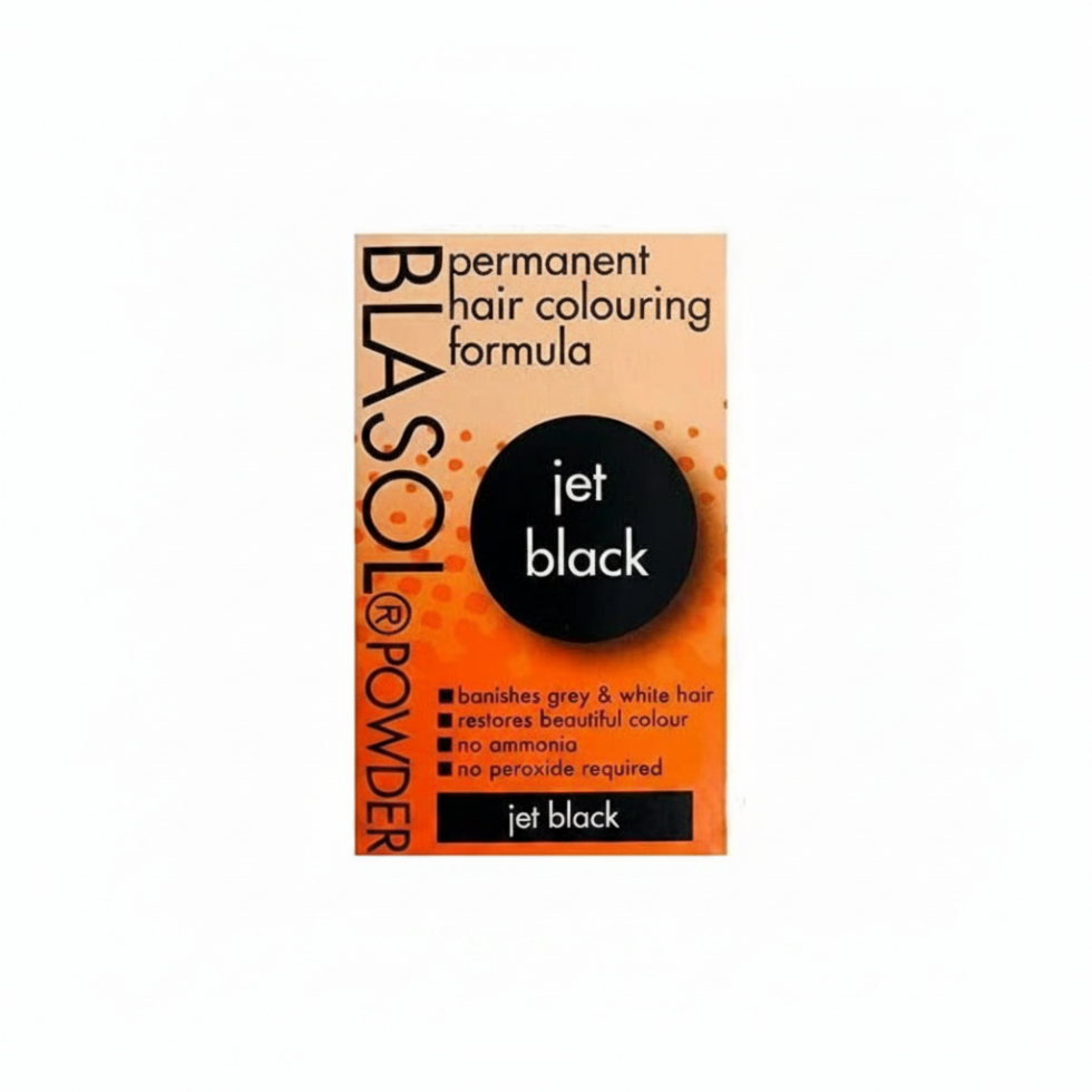 blasol jet black powder hair color ammonia free gray coverage hair dye product