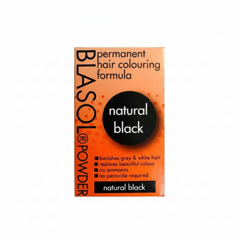 blasol natural black powder hair color ammonia free gray coverage dye product