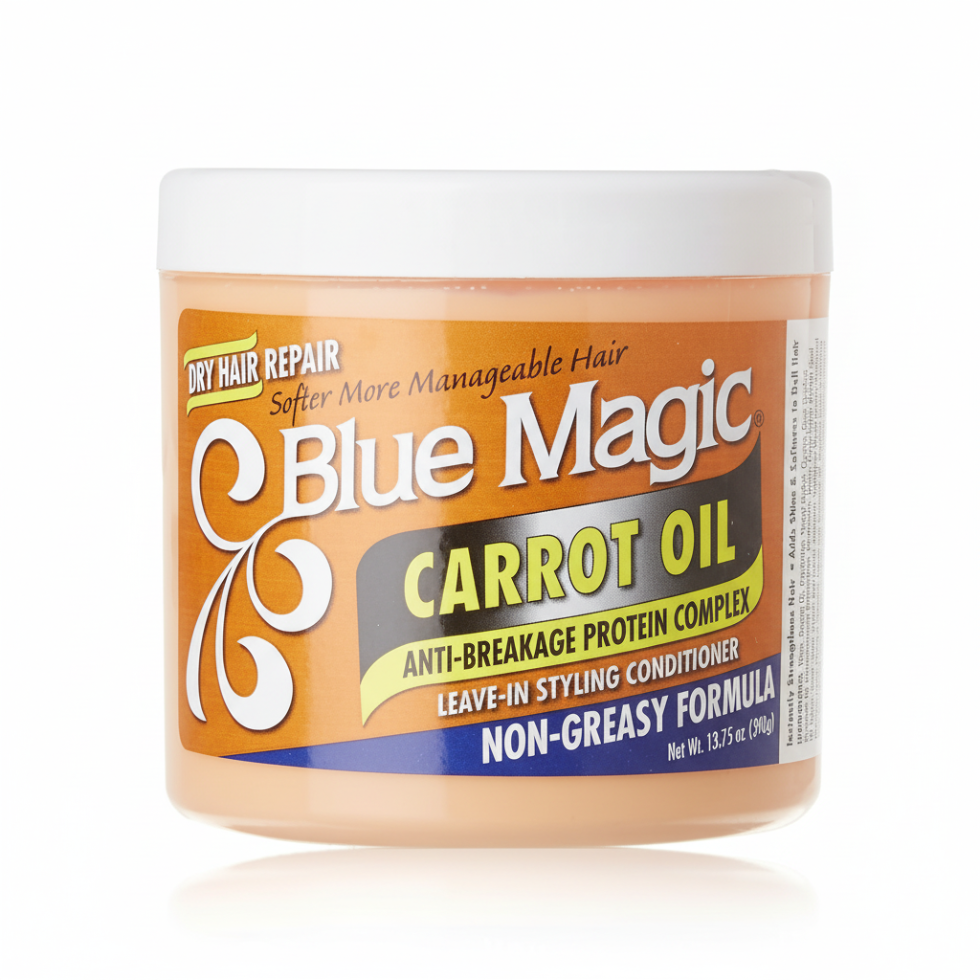 blue magic carrot oil leave in styling conditioner 390g nourish shine hair treatment cream