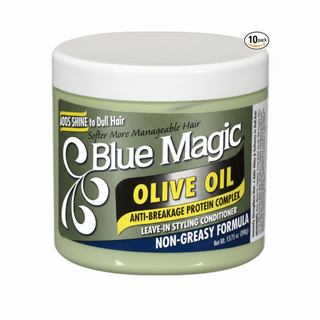blue magic olive oil leave in conditioner 390g anti breakage strengthen shine hair styling cream treatment