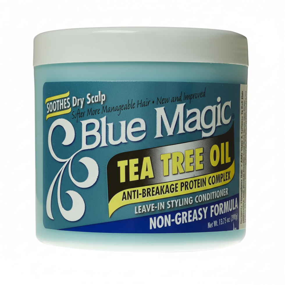 blue magic tea tree oil leave in conditioner 390g anti breakage nourishing strengthening moisturizing hair scalp care product