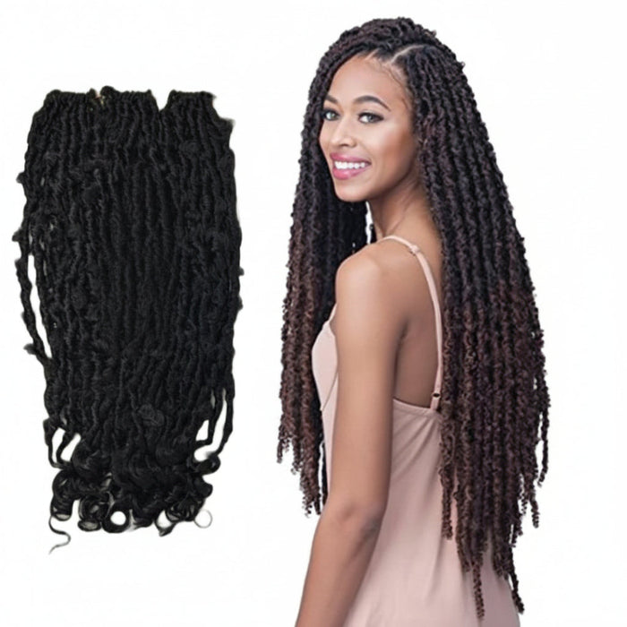 bobbi boss 3x18 distressed butterfly locs crochet hair extensions natural boho style locs
