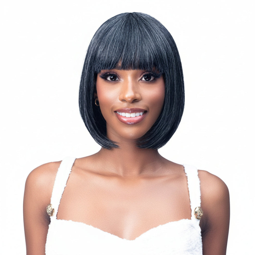 Bobbi Boss VIDA human hair blend bob wig natural look heat safe style
