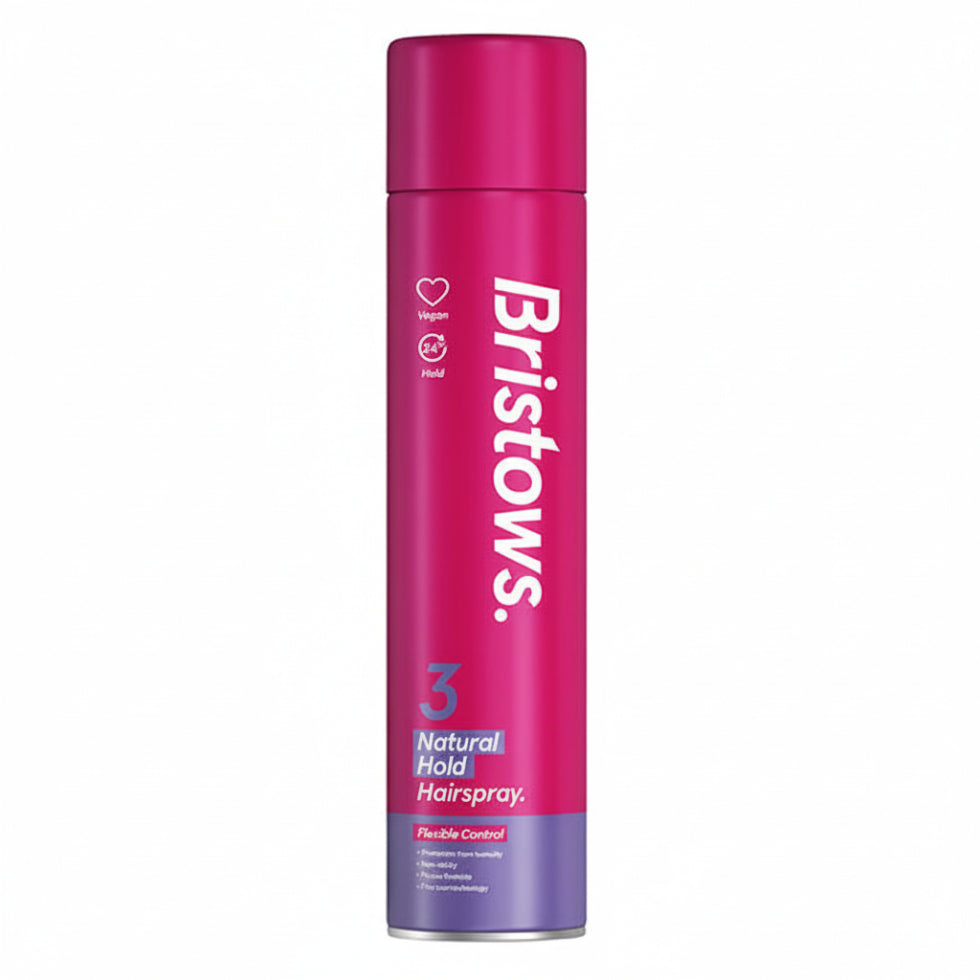 bristows 3 natural hold hair spray flexible all day style control 400ml