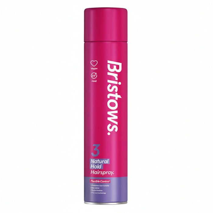 Bristows 3 Natural Hold Hair Spray 400ml | Flexible All-Day Style Control