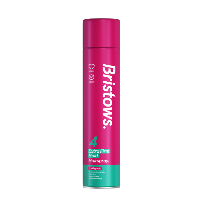 bristows 4 extra firm hold hairspray 24hr strong non sticky hold 400ml