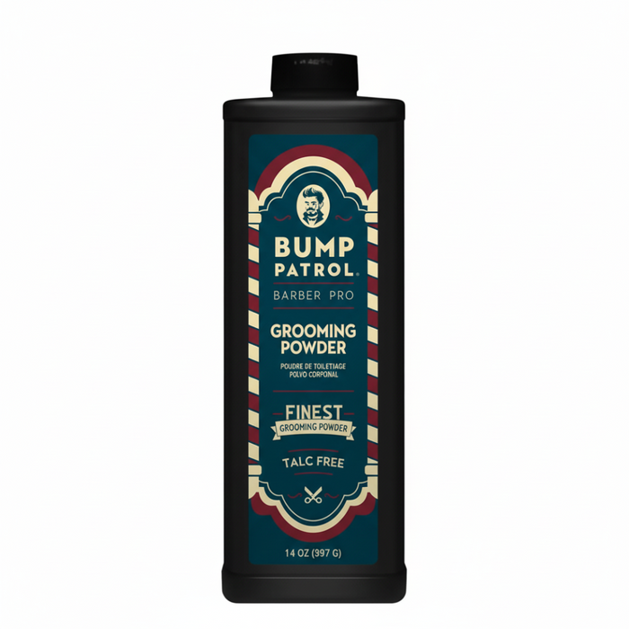 bump patrol barber pro grooming powder 14oz talc free reduces irritation moisture control razor bump prevention skin care grooming powder
