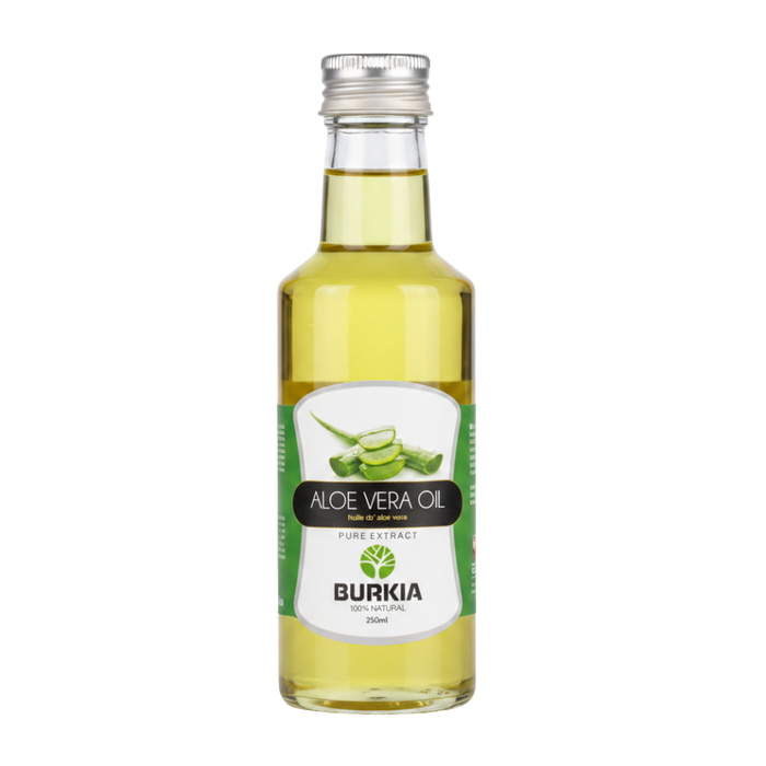 Burkia 100% natural aloe vera oil 250ml hair and skin nourishing oil for hydration and shine

