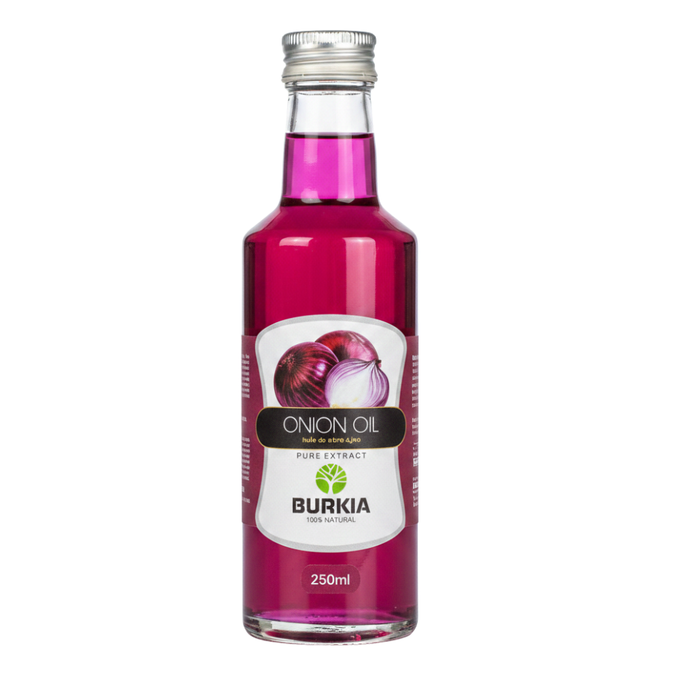 Burkia pure extract onion oil 250ml 100% natural hair growth and scalp strengthening oil