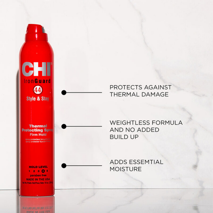 CHI 44 Iron Guard Thermal Protection Spray 10oz for heat protection and firm hold styling