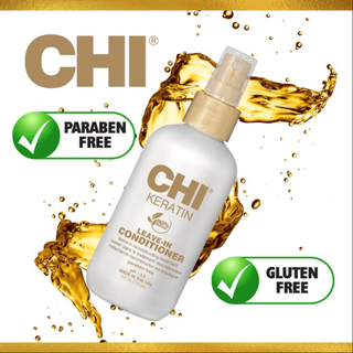 CHI Keratin Leave-In Conditioner 6oz for softness shine and breakage control