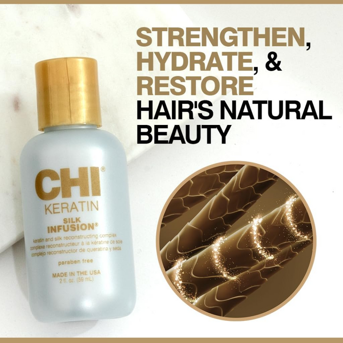 CHI Keratin Silk Infusion 2oz leave-in treatment for smooth shiny and repaired hair