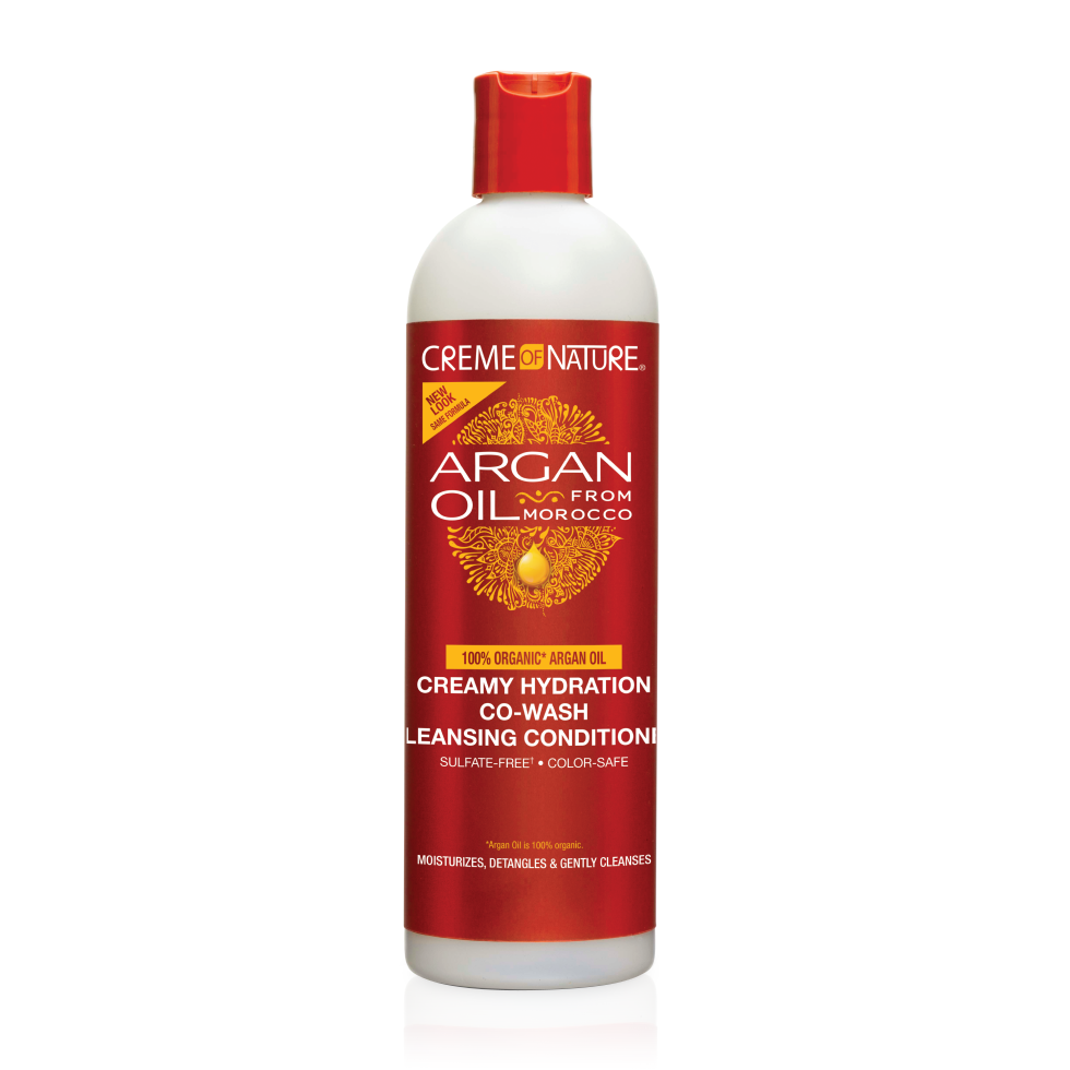 Creme of nature argan oil creamy hydrating co wash cleansing conditioner 354ml gentle sulfate free cleanser for curls detangling moisturizing soft healthy hair care product